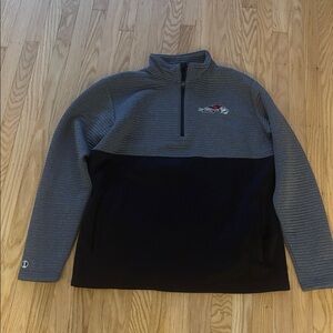 Mens Bryn Athyn College Holloway Large Grey Black Fleece Quarter Zip